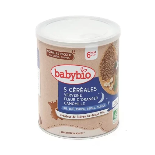 Babybio Céréales Bébé Verveine, Fleur d'Oranger et Camomille Bio 220g