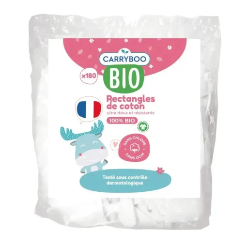 Carryboo Coton Pads - Rectangles de Coton BIO (180 unités)