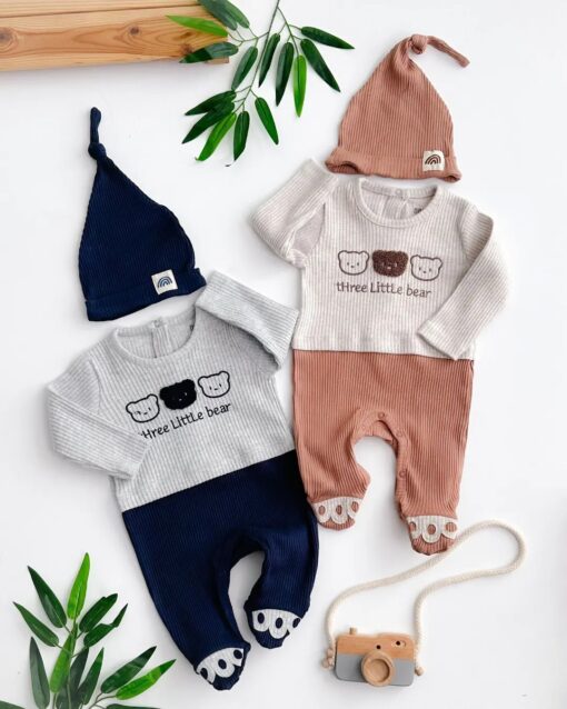 Grenouillère Little Bear beige : douceur et tendresse pour bébé