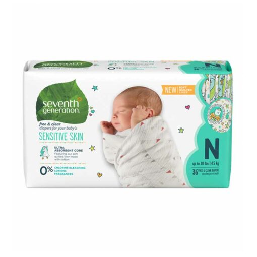 Couches bébé pure & simple Naissance, 36 pcs - SEVENTH GENERATION