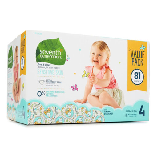 Couches bébé Pure et simple, 3 pack, Stage 4, 81 Unites - SEVENTH GENERATION