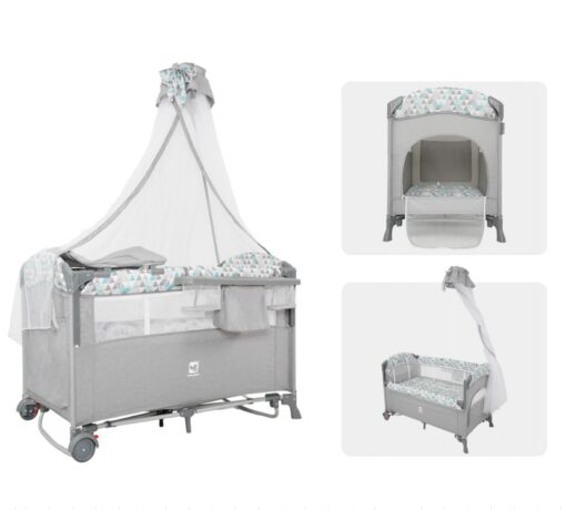 Cododo lit berceau parc pliable gris clair