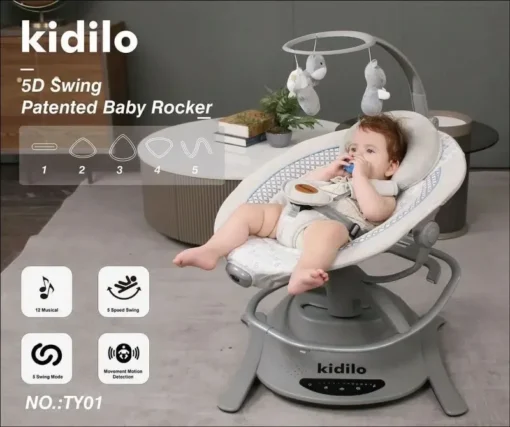 a baby in a swing kidilo