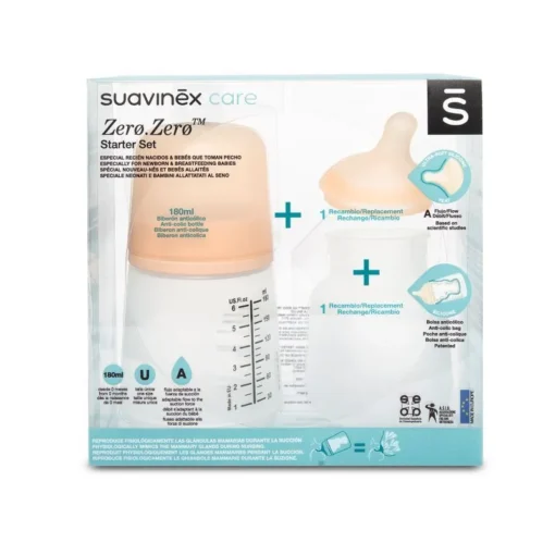 Suavinex set Biberon Care Zero.Zero Starter Set 180 ml