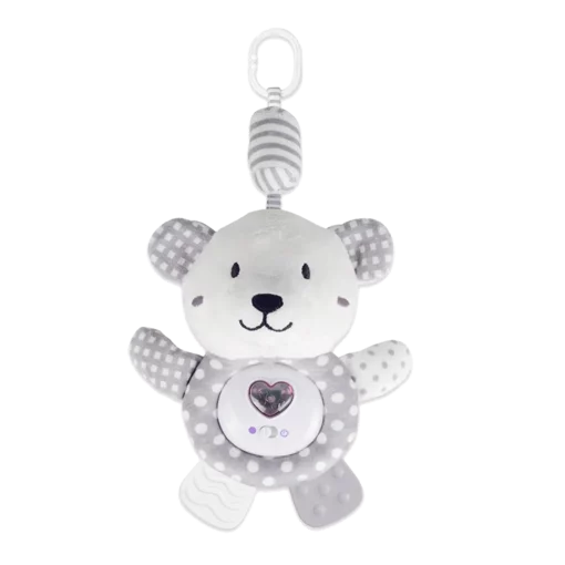 Pendentif Peluche Ours Gris avec Musique - funmuch