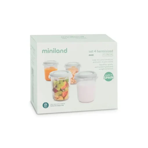 Set de 4 Pot de conservation 250 ml mint- Miniland