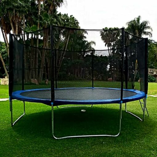 Trampoline avec filet 360cm Bleu-0