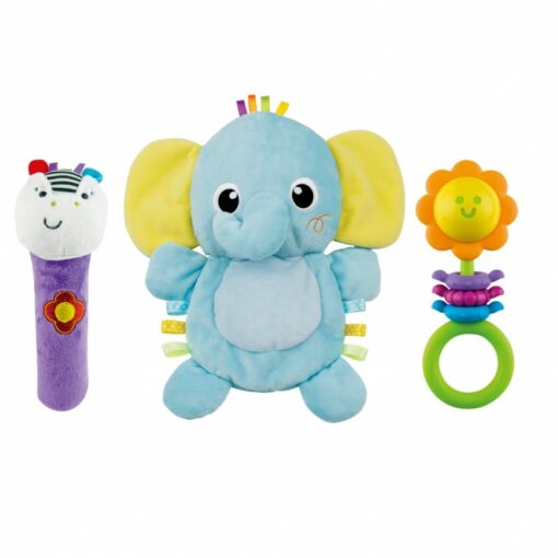 Kit Doudou éléphant avec hochets 3 En 1 - Winfun-0