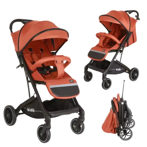 Kidilo K2 a group of orange baby strollers