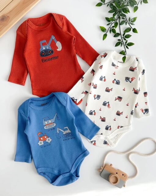 Lot de 3 bodies à motifs de véhicules pour les futurs ingénieurs