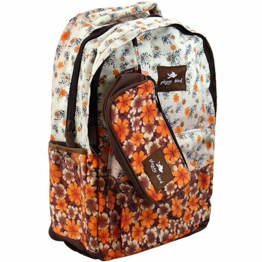 Glossy Bird : sac a dos fleur orange