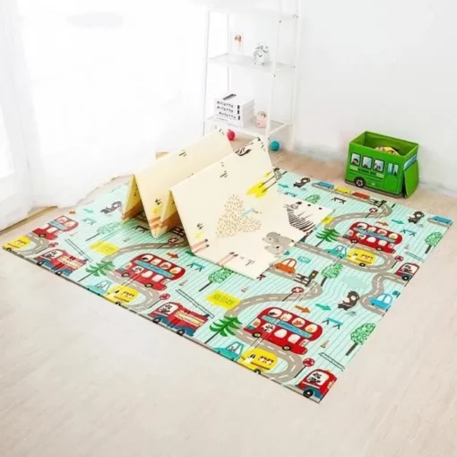 Tapis XPE de Chambre Enfant 175 cm x 146 cm Circuit/ Nature