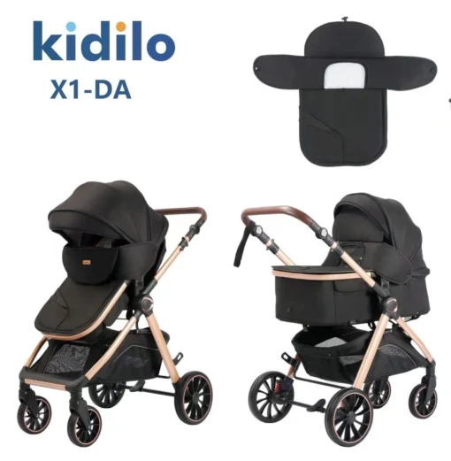 poussette kidilo noir reversible systeme nacelle