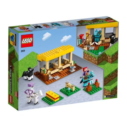 EGO 21171 Minecraft L’écurie Jouet Ferme avec Figurine Cavalier Squelette, Jouet Filles et Garçons