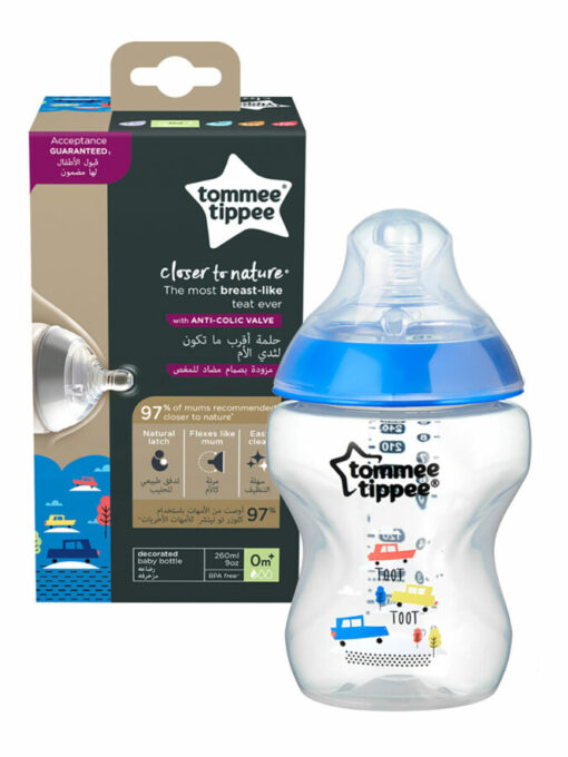 Biberon 260ml Bleu Closer To Nature - Tommee Tippee