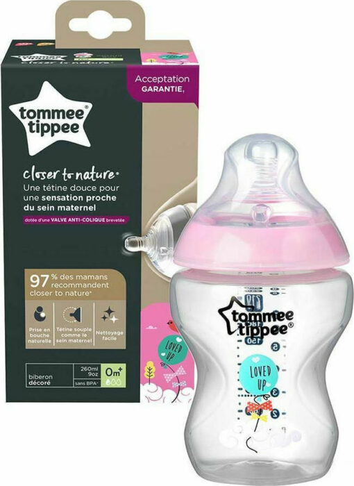 Biberon 260ml Rose Closer To Nature - Tommee Tippee