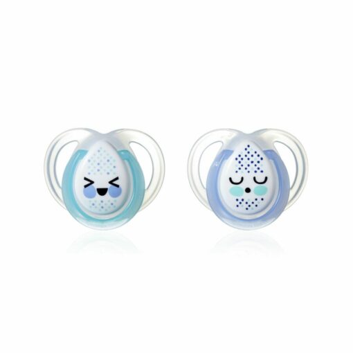 Pack de 2 sucettes nuit 0-6 mois en bleu - Tommee Tippee