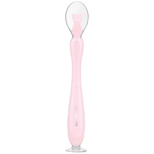 Cuillère en silicone avec ventouse 1pc Rose- Kikkaboo