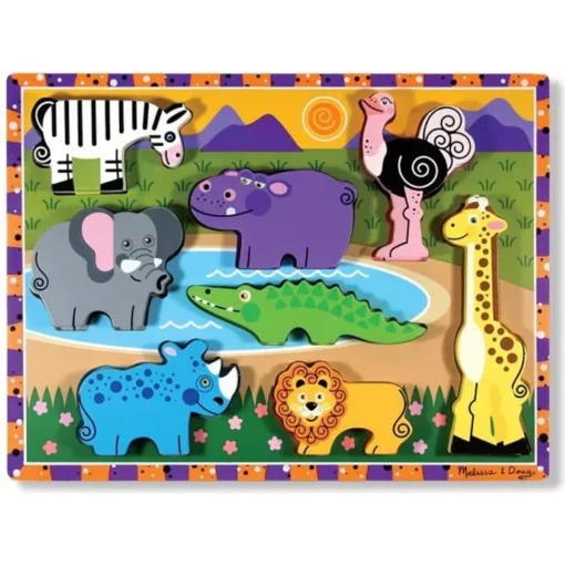 Puzzle 8 Animaux de la ferme en bois