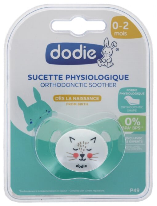 Dodie : sucette Physiologique 0-2mois orthodentique chat