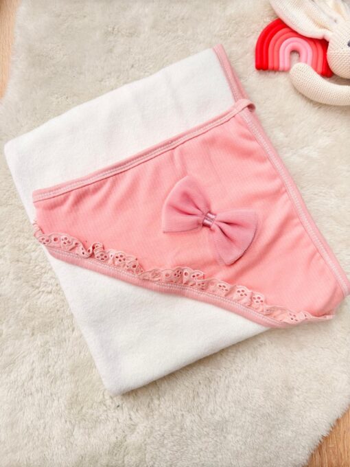 Serviette de bain bébé Ultra Absorbante - motif noeud