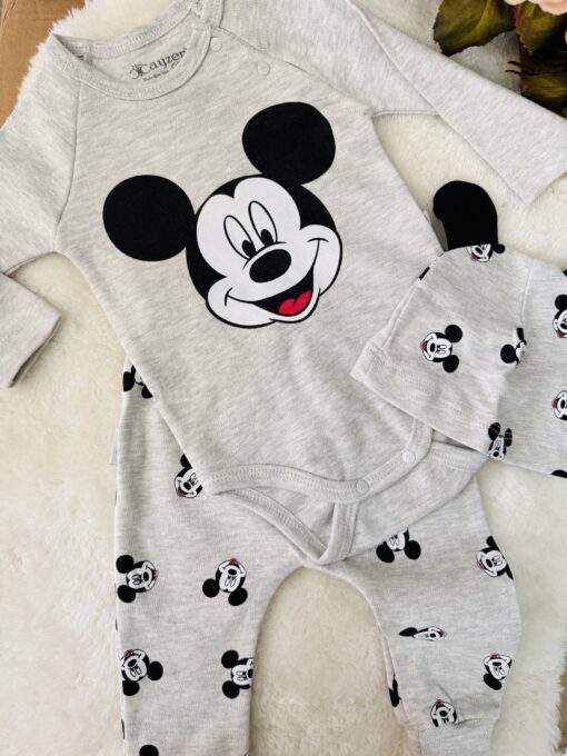 Ensemble 3 pcs mickey coton organique : le cocooning assuré