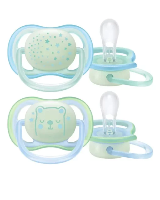 Lot de 2 Sucettes Ultra Air Night Garçon 0-6m - Philips Avent