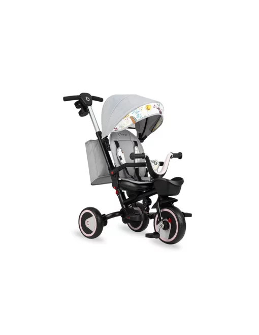 Tricycle MoMi Invidia 360 ° Gris/Rose