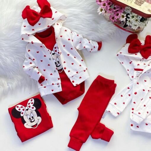 Ensemble 3pieces bébé confort + avec capuche coton -minnie moon