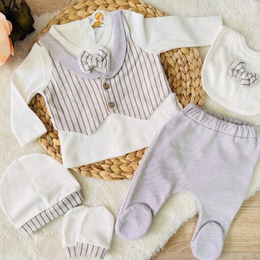 Ensemble 5 pièces en coton gentelman beige