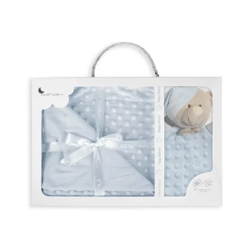 couverture en bulles-80 x 110-coraline +
doudou 28x17-mod. - Interbaby