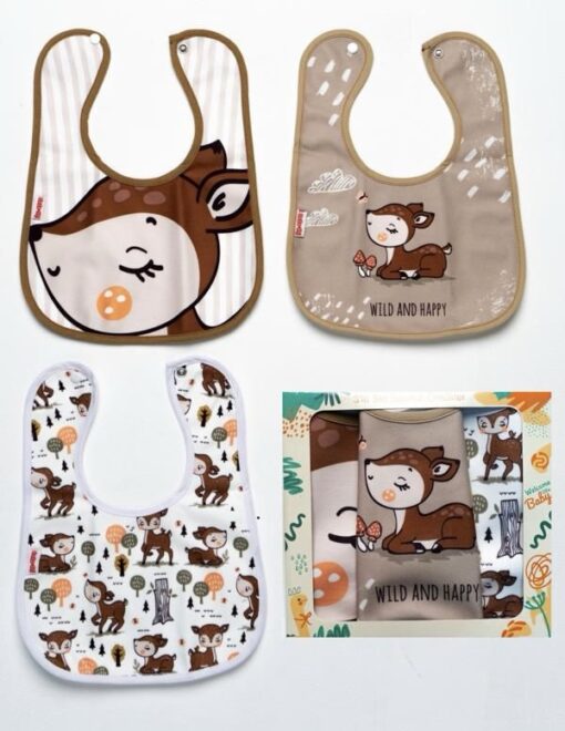 Lot de 3 bavoir bébé motif ludique - Baby Bibs