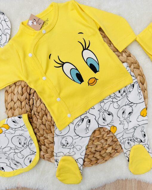 Ensemble naissance Tweety 5 pièces en coton