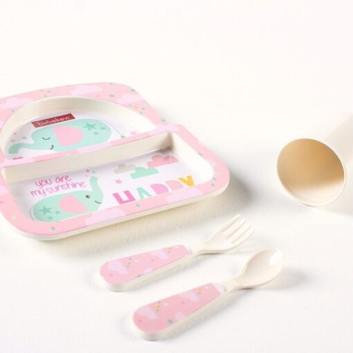 Coffret Repas 4Pcs pour bébé en Mélanine Happy- Bebekevi