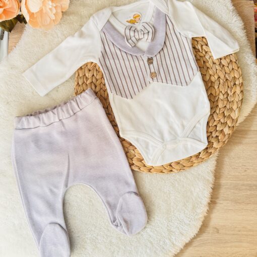 Ensemble bébé pantalon et body smoking – Doux coton