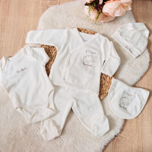 Ensemble Bébé Naissance 5 pcs 100% Coton - Pierre Cardin