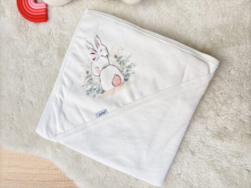 Serviette de bain bébé Ultra Absorbante – motif lapin